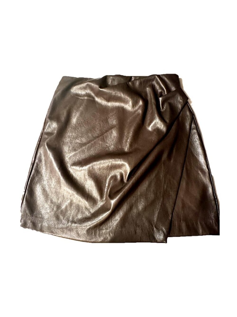 Aritzia Wilfred Angie Faux Leather Skirt - Rich Mocha Brown - Size 6 NWT